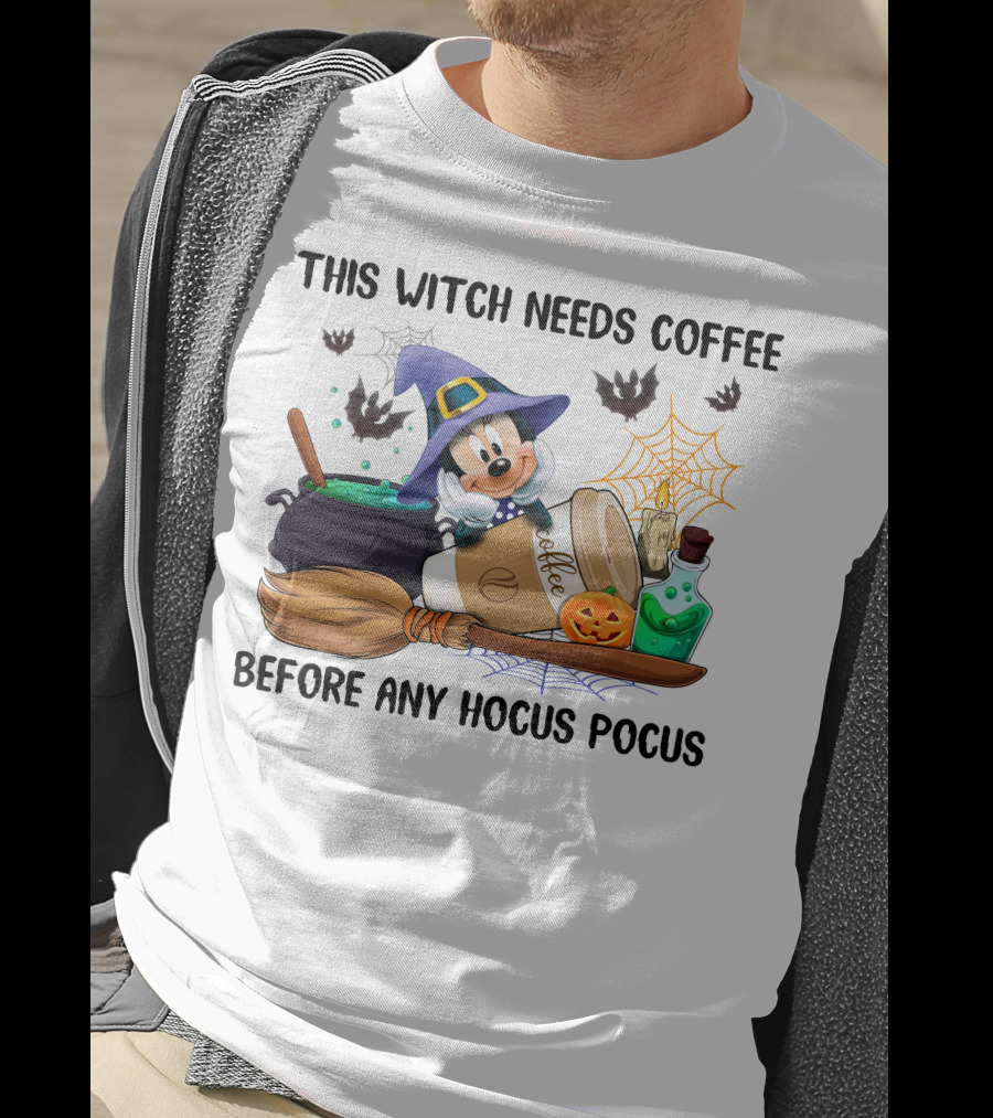 Minnie This Witch Needs Coffee Before Any Hocus Pocus T-Shirt