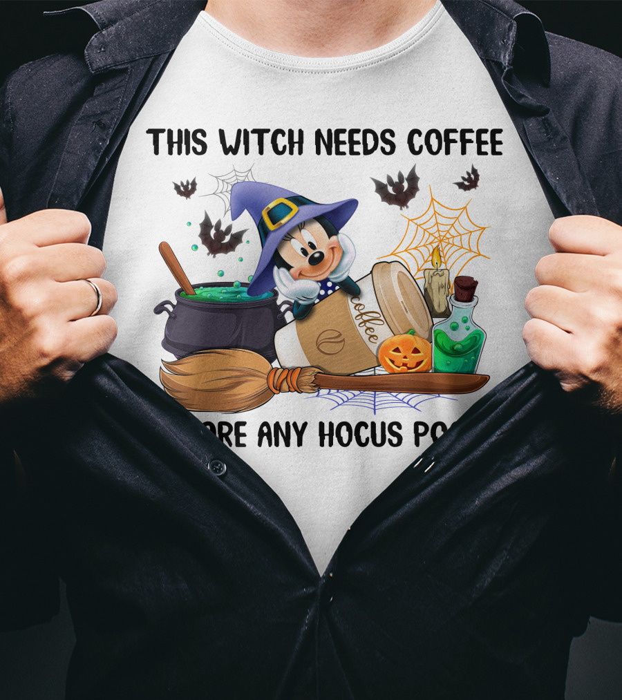 Minnie This Witch Needs Coffee Before Any Hocus Pocus T-Shirt