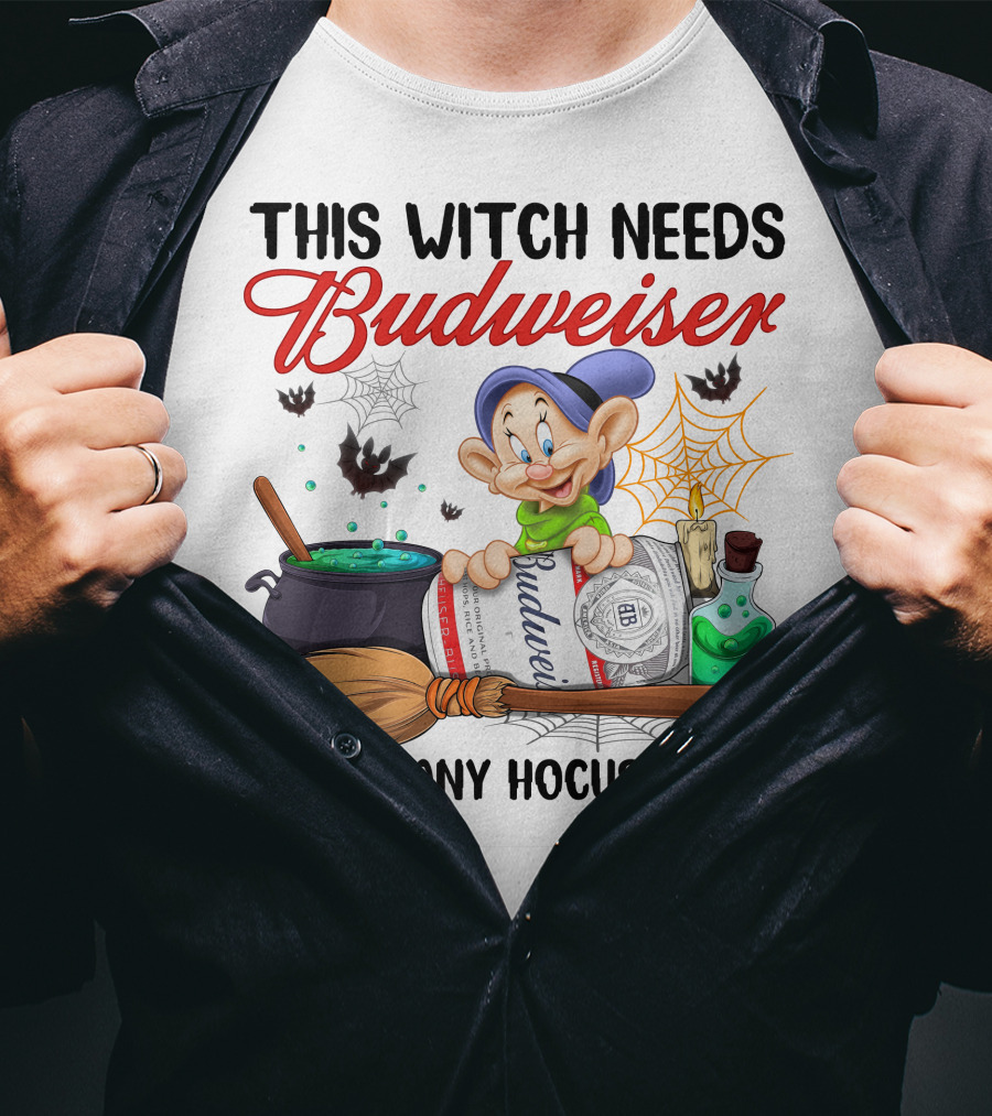 This Witch Needs Budweiser Dopey Before Any Hocus Pocus T-Shirt