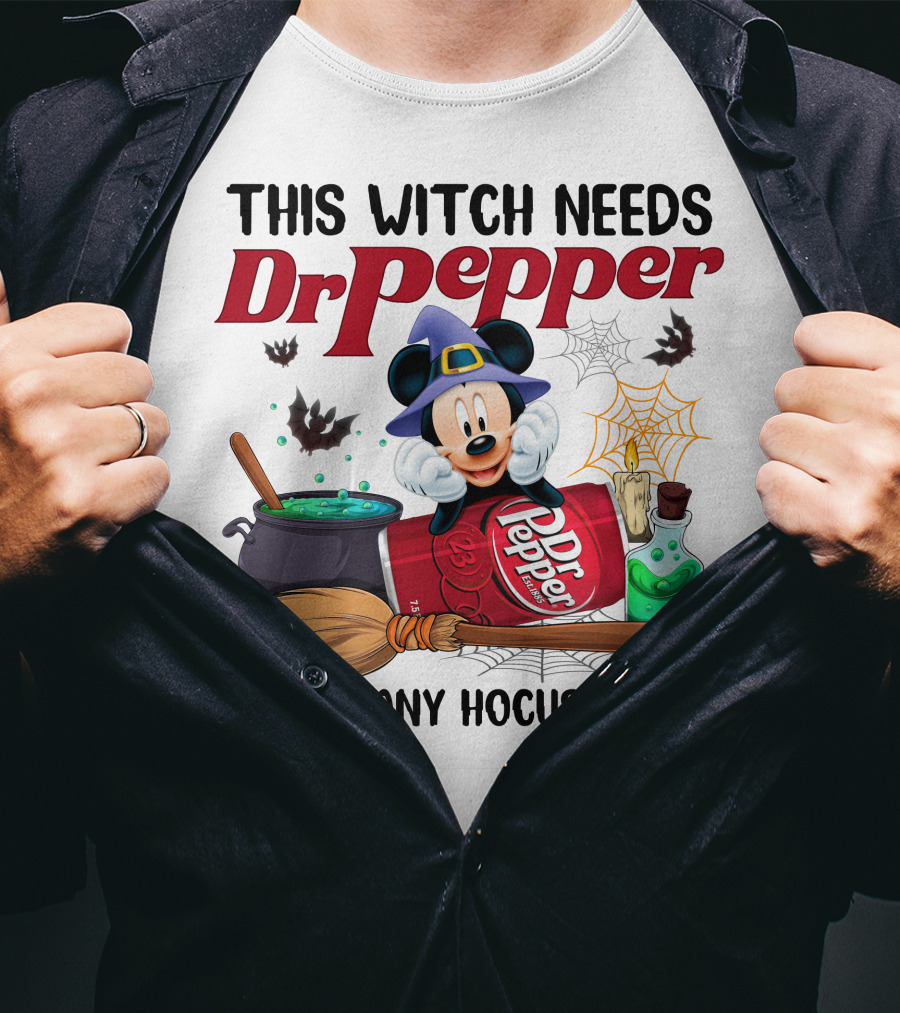 This Witch Needs Dr Pepper Before Any Hocus Pocus Mickey Mouse T-Shirt