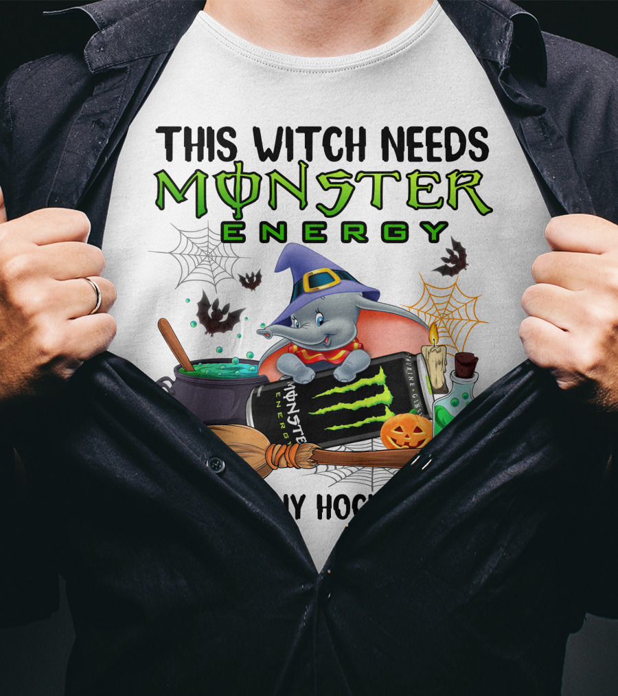 This Witch Needs Monster Energy Before Any Hocus Pocus Dumbo T-Shirt