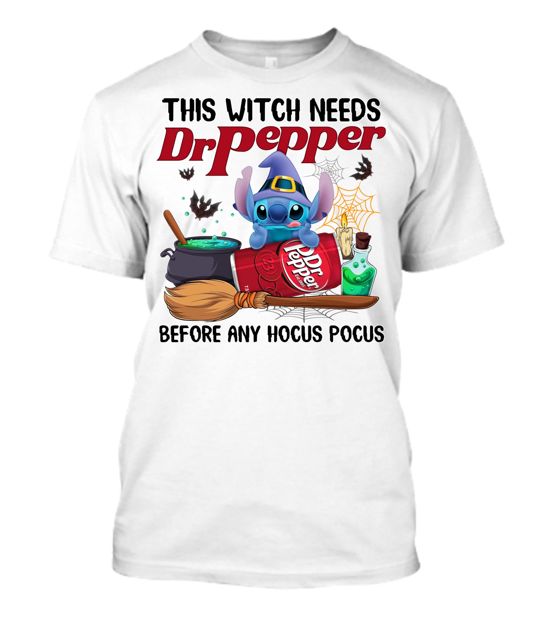 This Witch Needs Dr Pepper Before Any Hocus Pocus Stitch T-Shirt