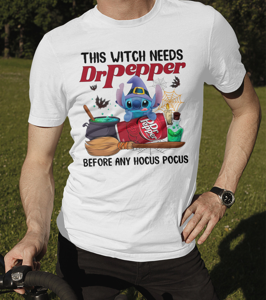This Witch Needs Dr Pepper Before Any Hocus Pocus Stitch T-Shirt