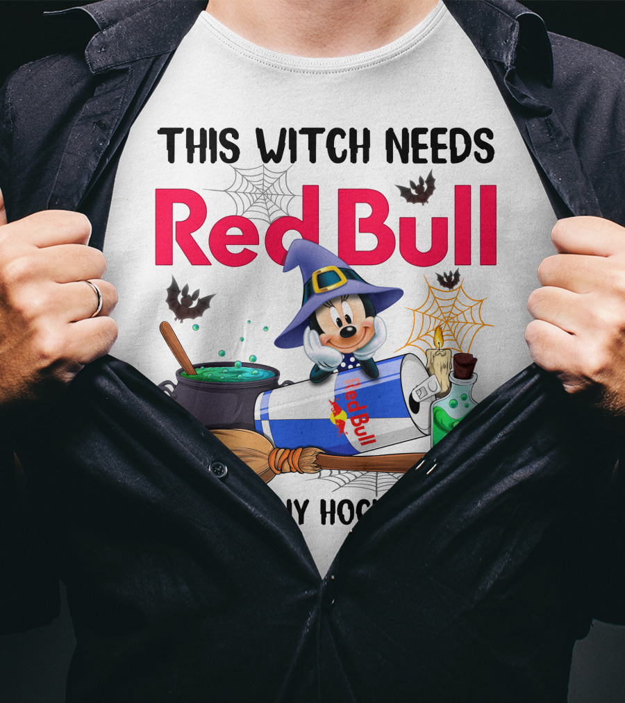 This Witch Needs Red Bull Before Any Hocus Pocus Minnie Mouse Halloween T-Shirt