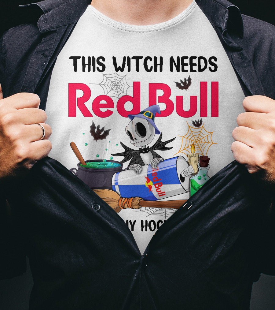 This Witch Needs Red Bull Before Any Hocus Pocus Jack Skellington T-Shirt