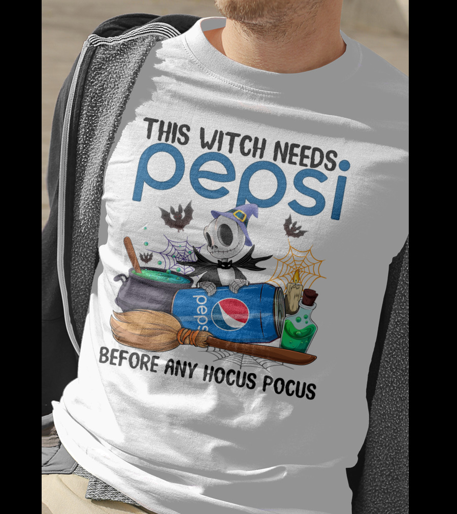 This Witch Needs Pepsi Before Any Hocus Pocus Jack Skellington T-Shirt