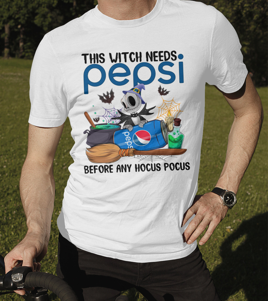 This Witch Needs Pepsi Before Any Hocus Pocus Jack Skellington T-Shirt