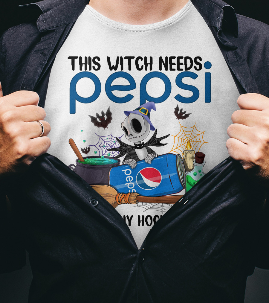 This Witch Needs Pepsi Before Any Hocus Pocus Jack Skellington T-Shirt