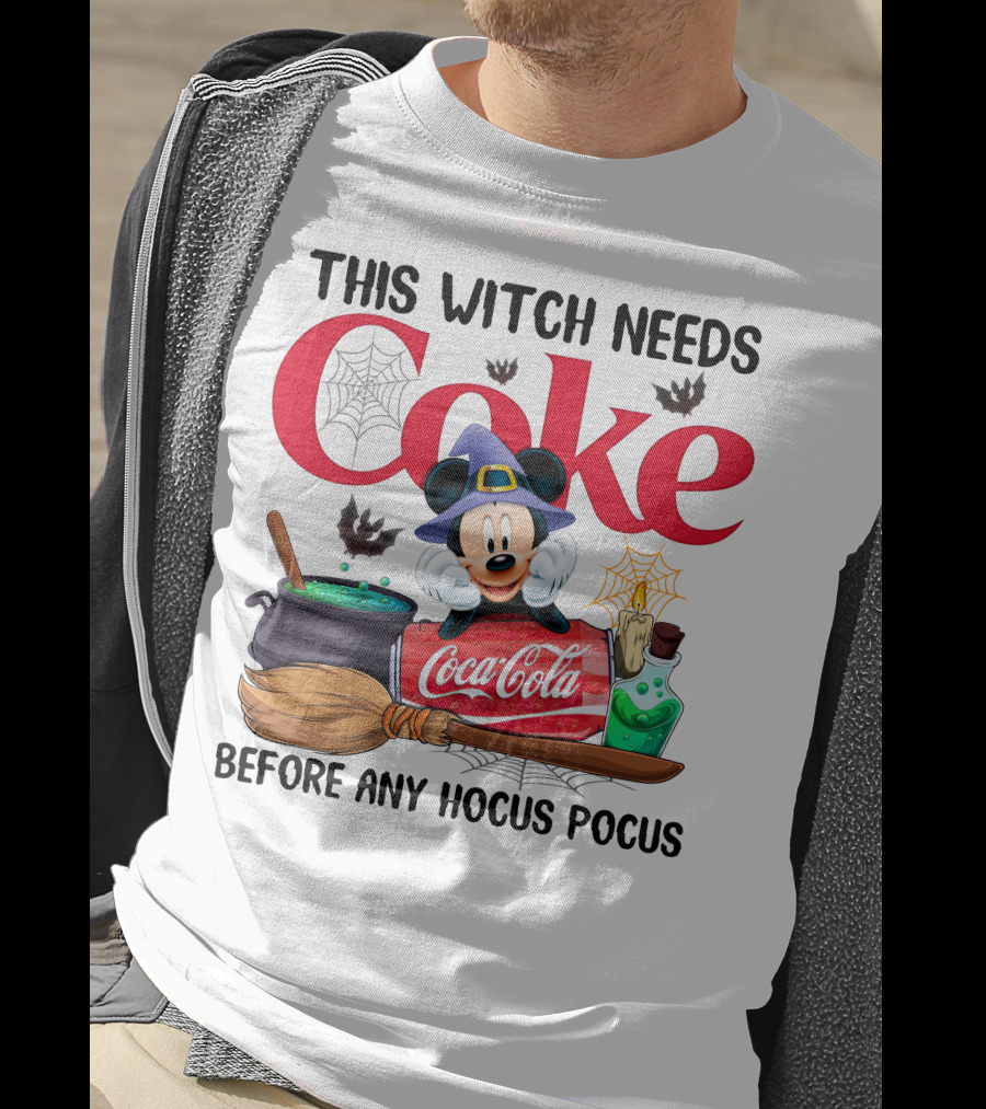 This Witch Needs Coke Before Any Hocus Pocus Mickey Halloween Coca-Cola T-Shirt
