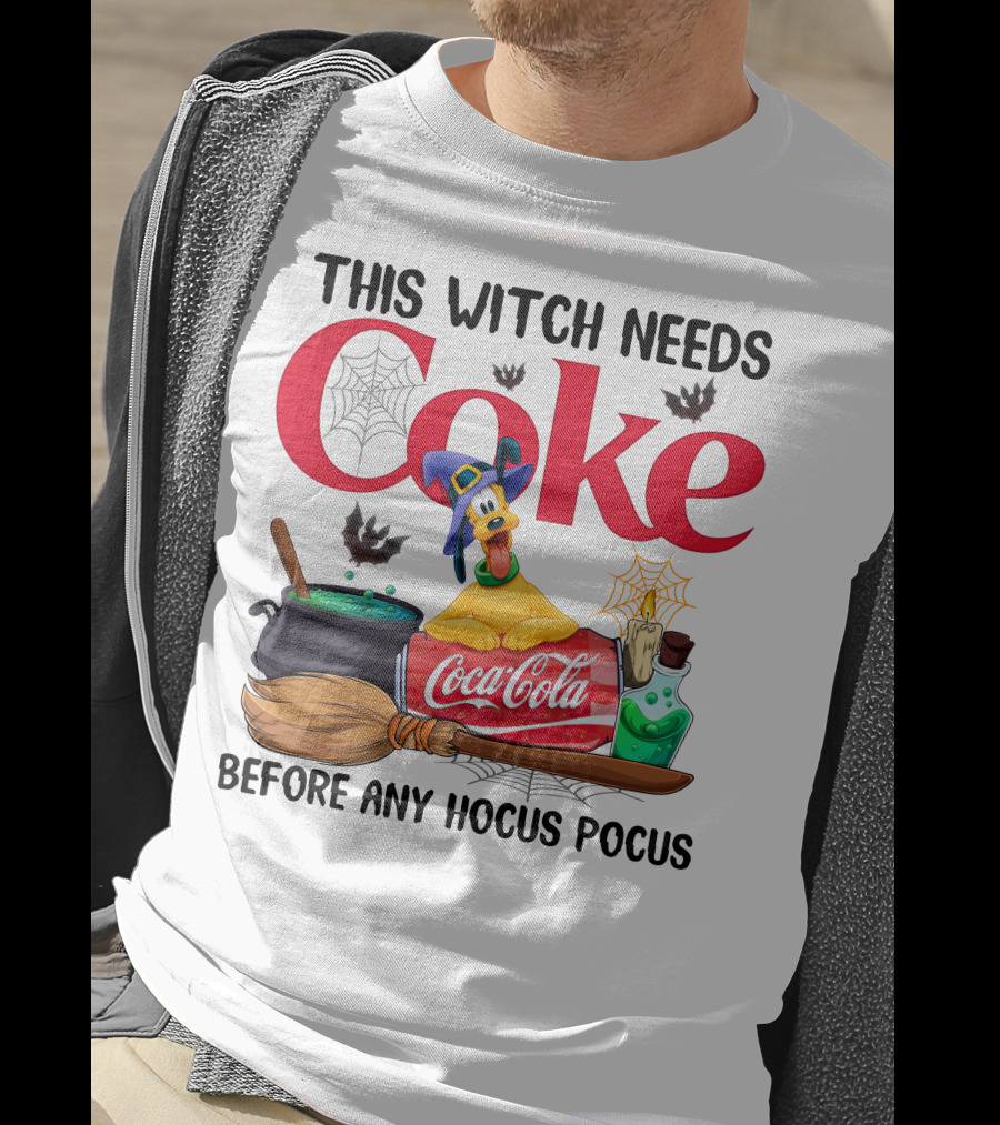 This Witch Needs Coke Pluto Coca-Cola Halloween Theme Before Any Hocus Pocus T-Shirt