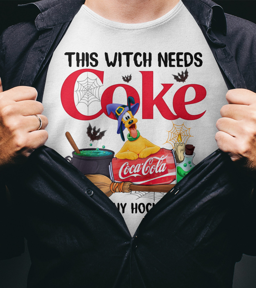 This Witch Needs Coke Pluto Coca-Cola Halloween Theme Before Any Hocus Pocus T-Shirt
