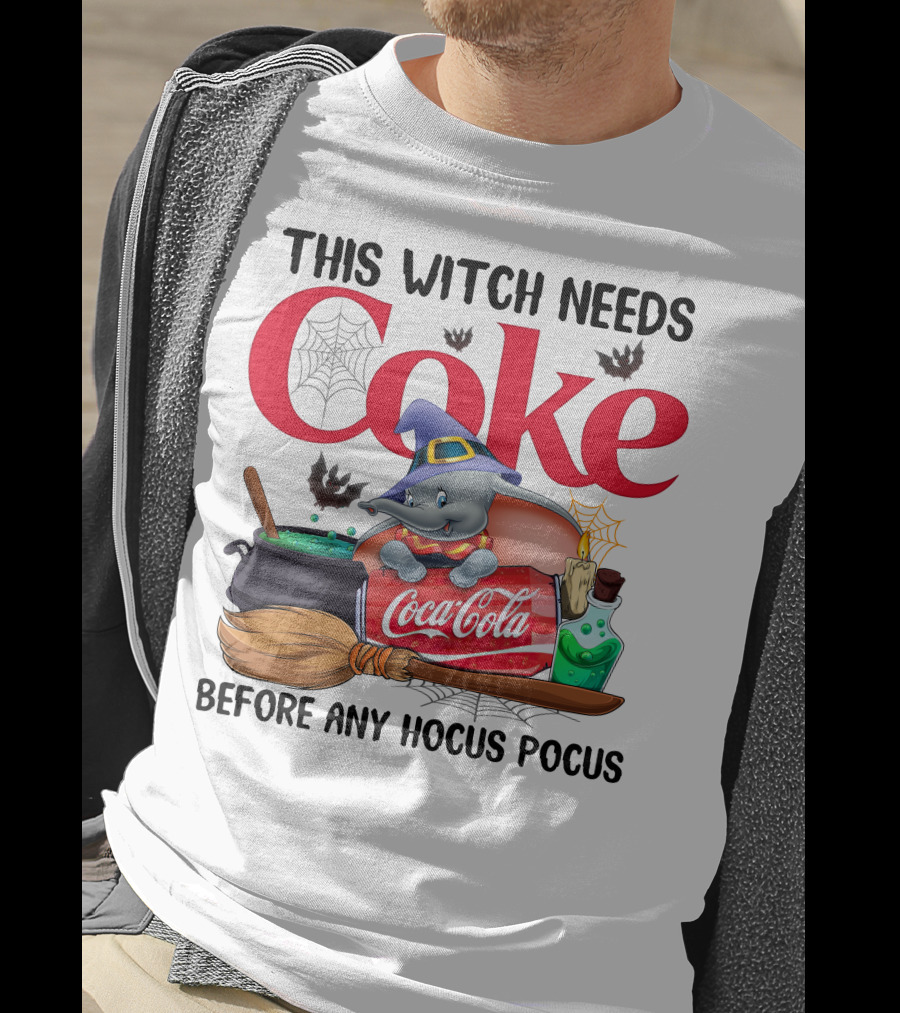 This Witch Needs Coke Before Any Hocus Pocus Coca-Cola Dumbo Halloween T-Shirt