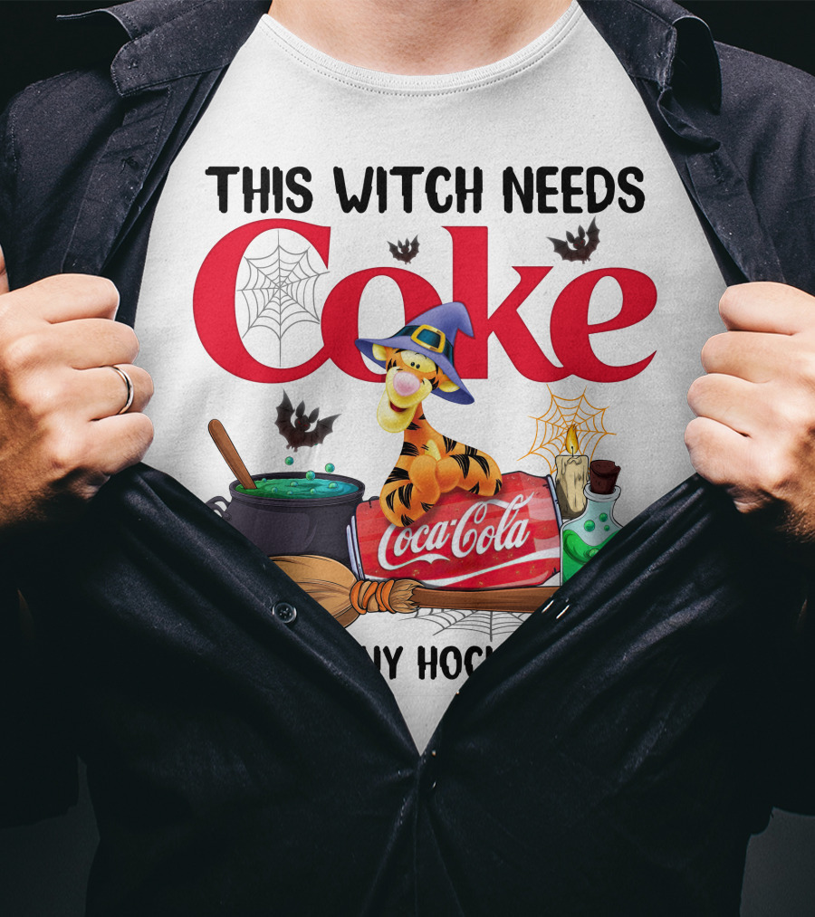 This Witch Needs Coke Before Any Hocus Pocus Coca-Cola Tigger Halloween T-Shirt