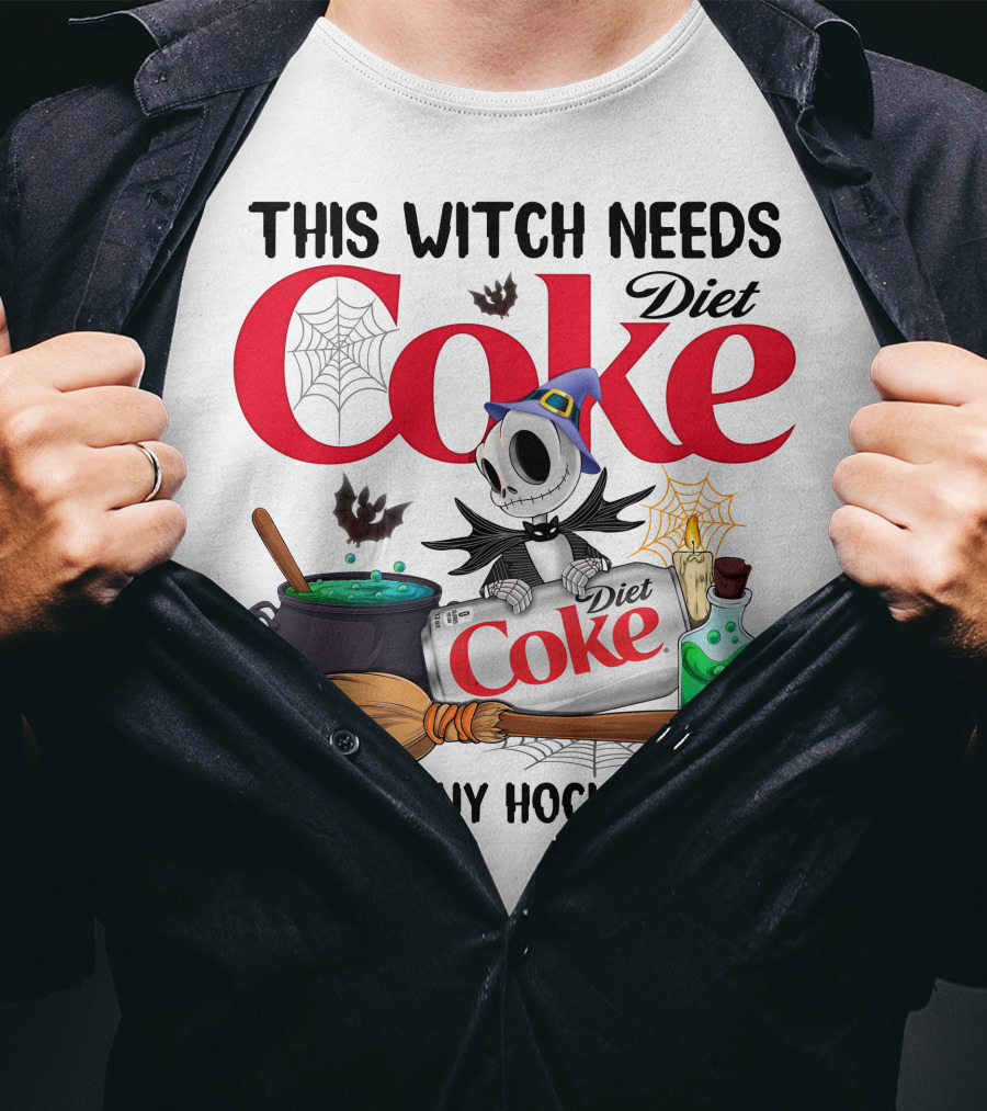 This Witch Needs Diet Coke Before Any Hocus Pocus Jack Skellington T-Shirt