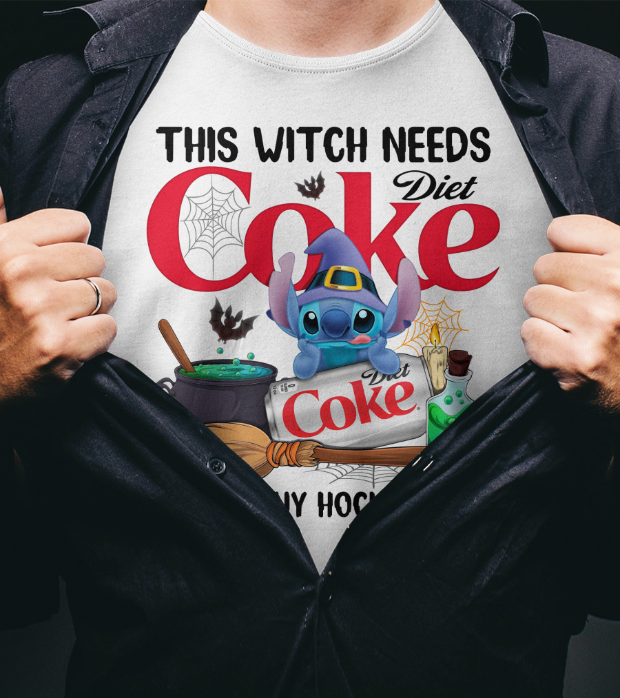 This Witch Needs Diet Coke And Stitch Before Any Hocus Pocus T-Shirt