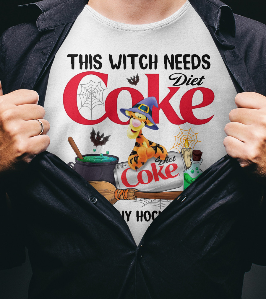 This Witch Needs Diet Coke Before Any Hocus Pocus Tigger T-Shirt