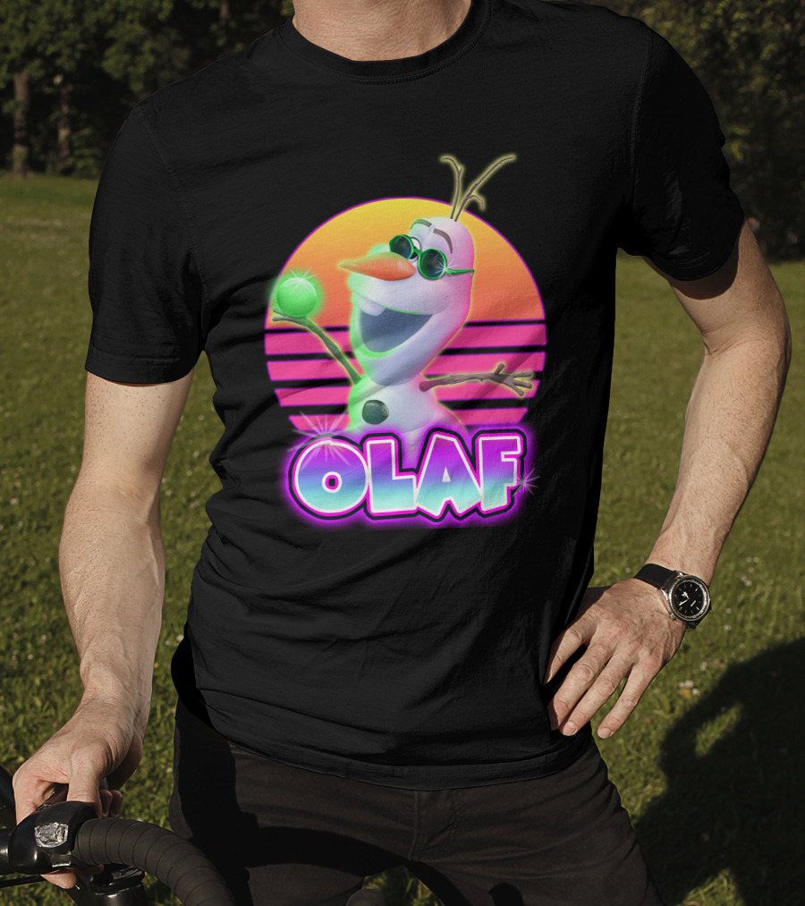 Olaf Neon Sunglasses Retro Sunset 80S Style T-Shirt