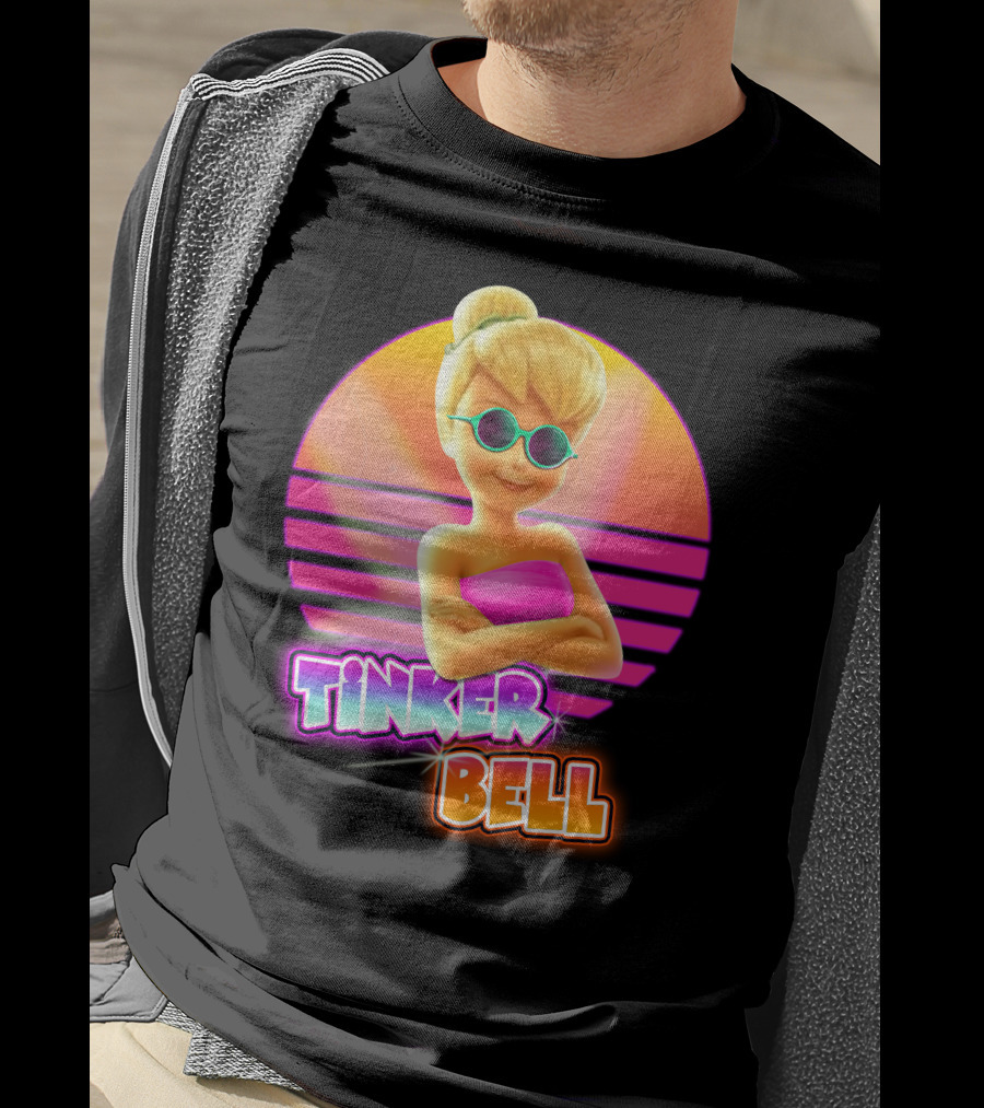 Tinker Bell Retro Sunset Style Cool Sunglasses T-Shirt