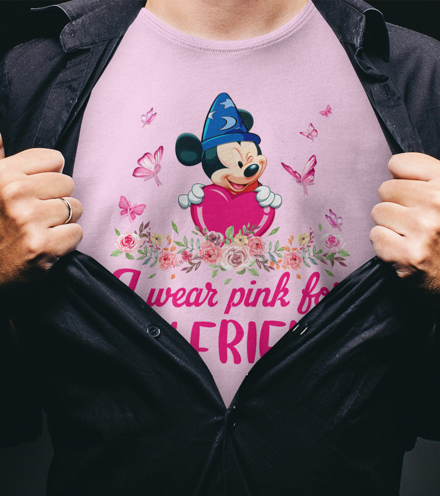 Mickey Fantasia I Wear Pink For My Friend T-Shirt