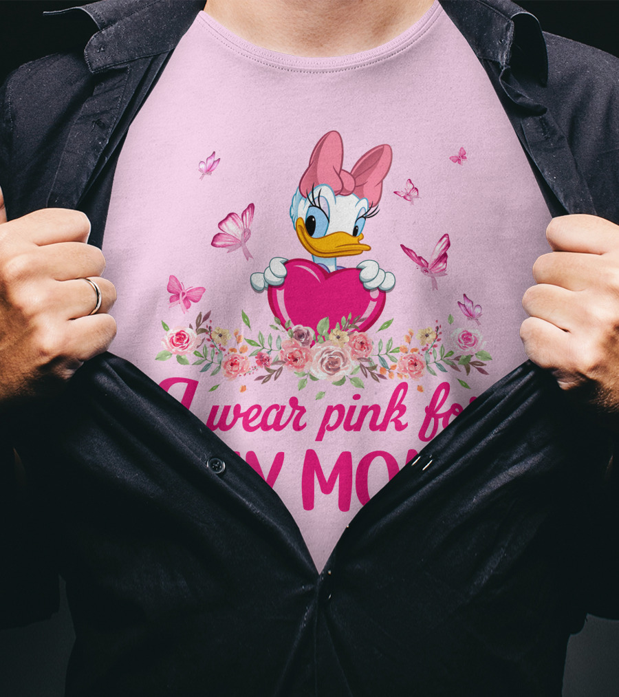 I Wear Pink For My Mom Daisy Duck T-Shirt