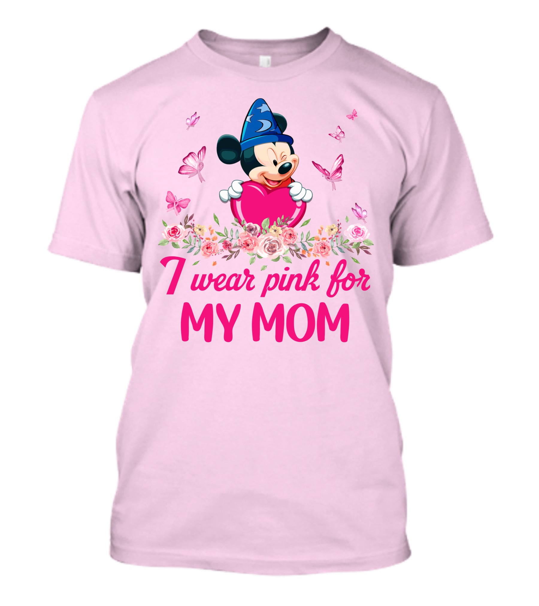 I Wear Pink For My Mom Mickey Fantasia T-Shirt