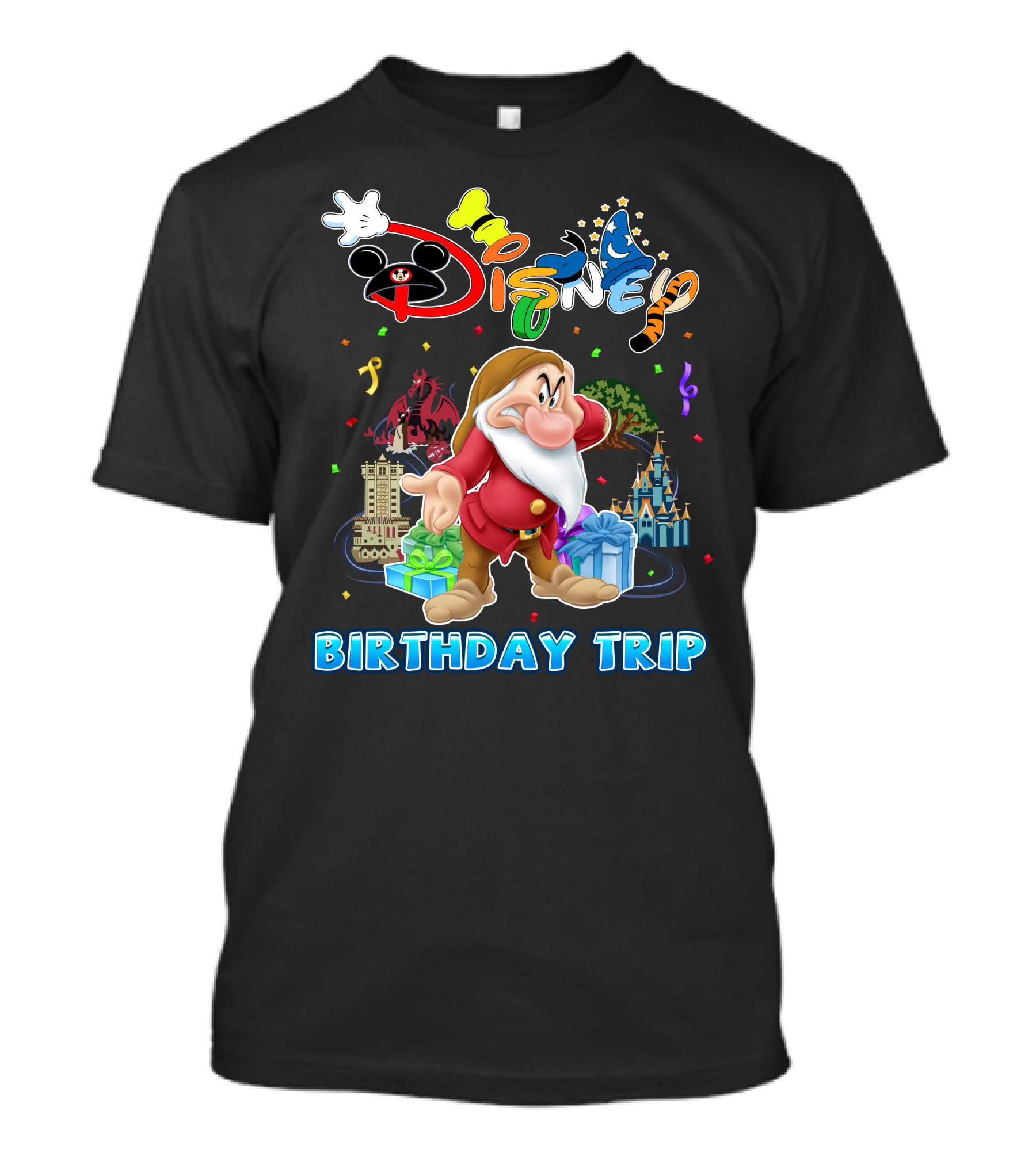Grumpy Disney Birthday Trip With Mickey Mouse And Castle T-Shirt