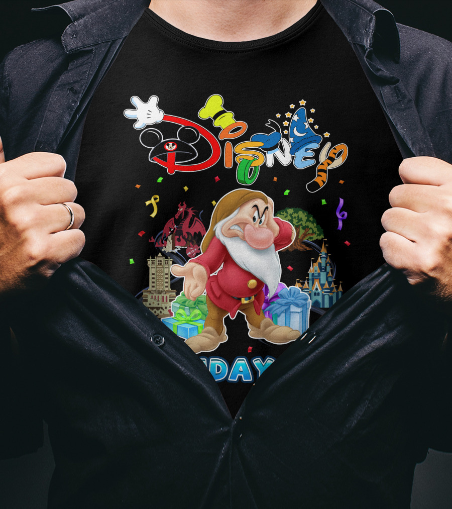Grumpy Disney Birthday Trip With Mickey Mouse And Castle T-Shirt