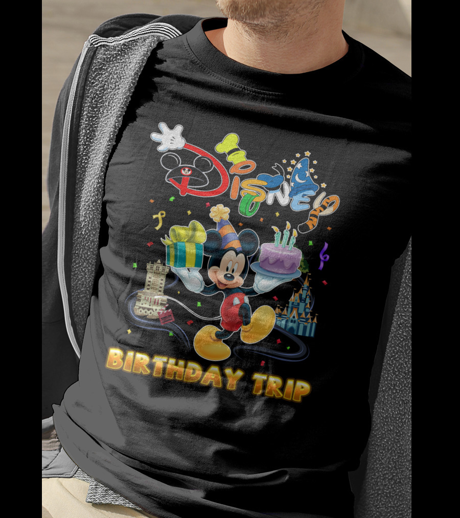 Mickey Disney Birthday Trip Celebration With Cake And Presents T-Shirt