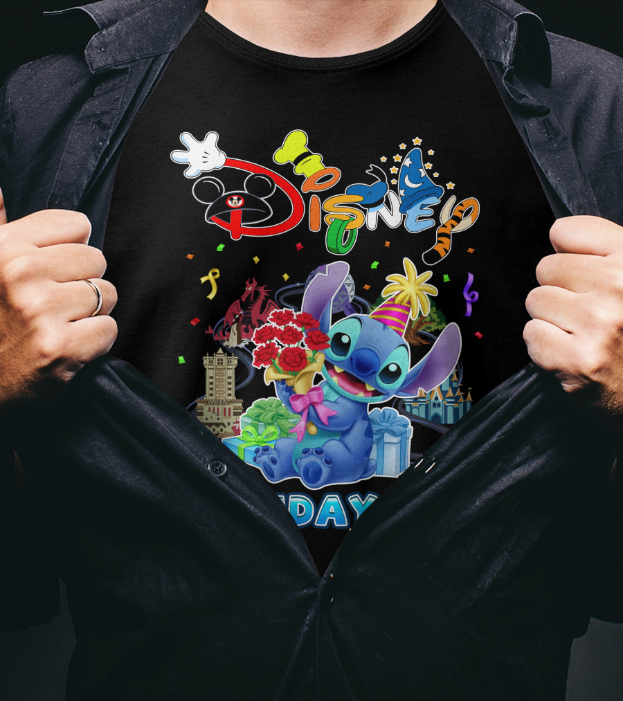 Disney Birthday Trip Stitch Celebration T-Shirt