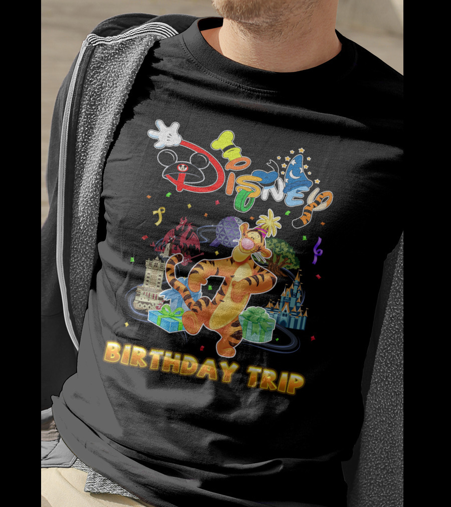Disney Tigger Birthday Trip Celebration Mickey Ears Epcot Castle Gifts T-Shirt