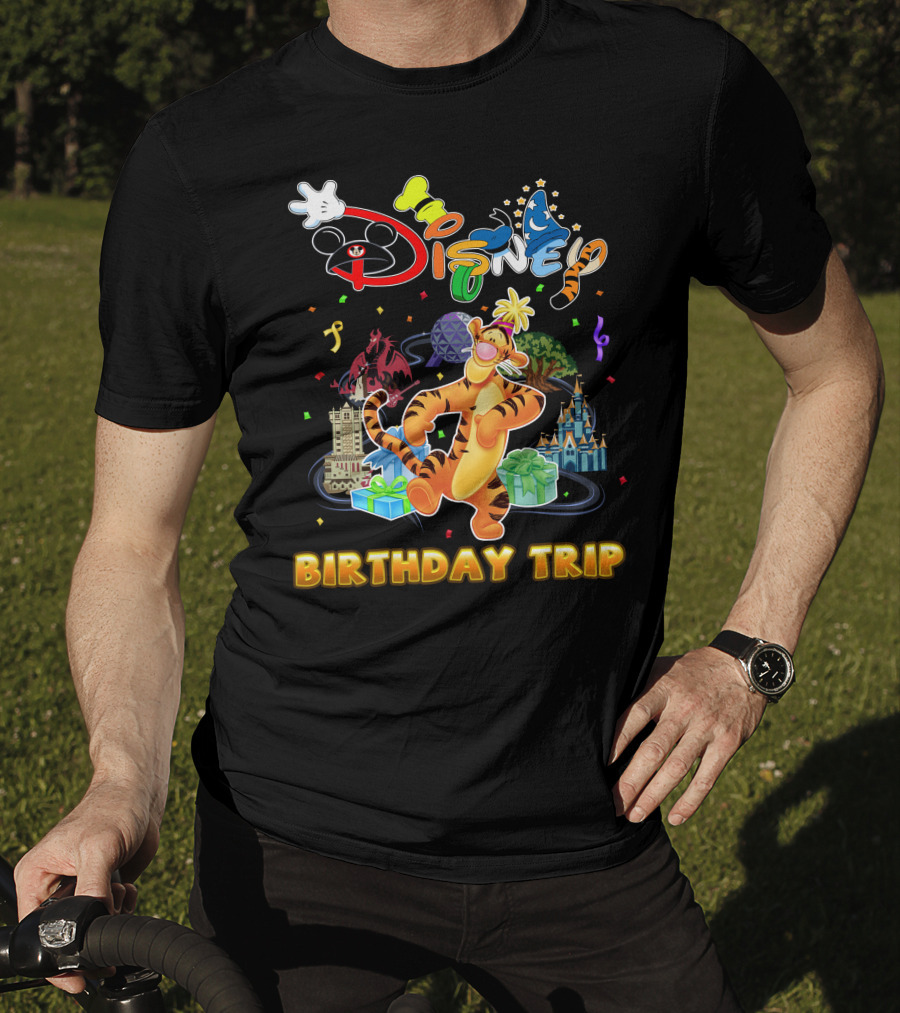 Disney Tigger Birthday Trip Celebration Mickey Ears Epcot Castle Gifts T-Shirt