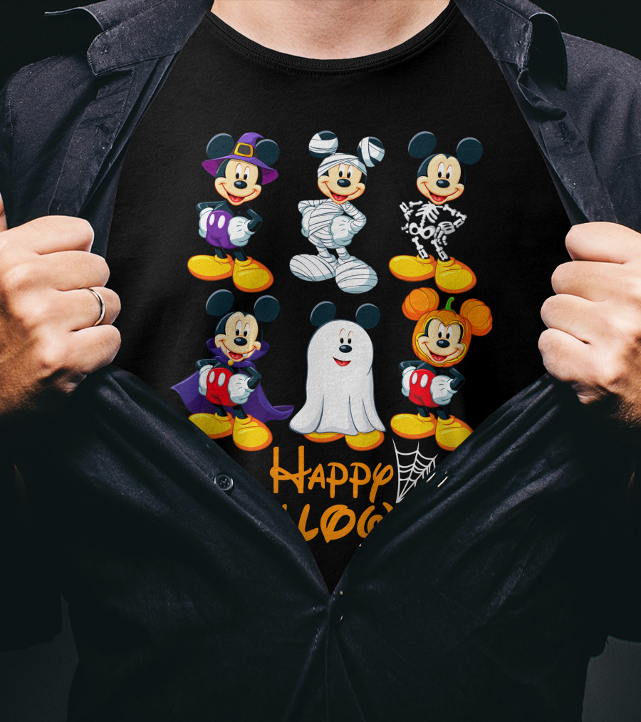 Happy Halloween Mickey Mouse Costumes Collection T-Shirt