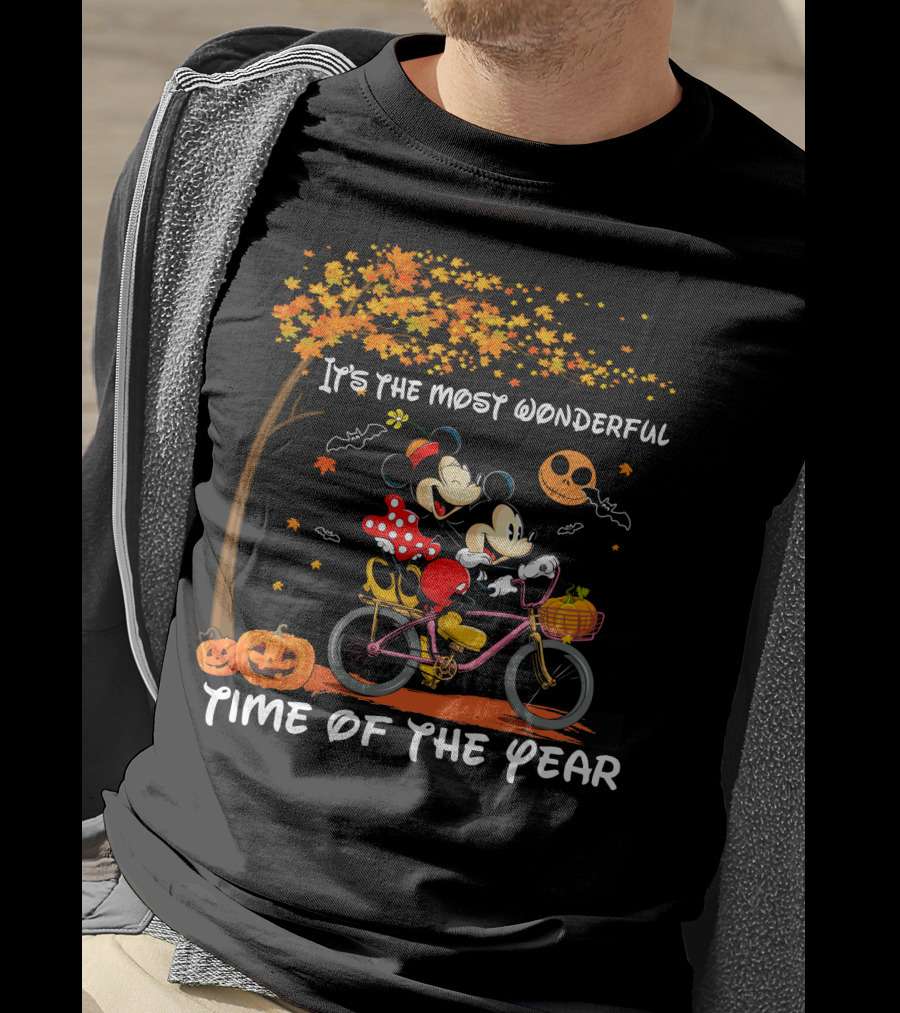 It's The Most Wonderful Time Of The Year Mickey And Minnie Halloween Cycling Adventure T-Shirt