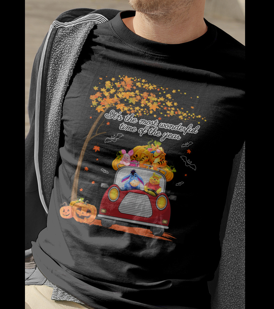 It's The Most Wonderful Time Of The Year Halloween Pumpkin Car With Characters T-Shirt