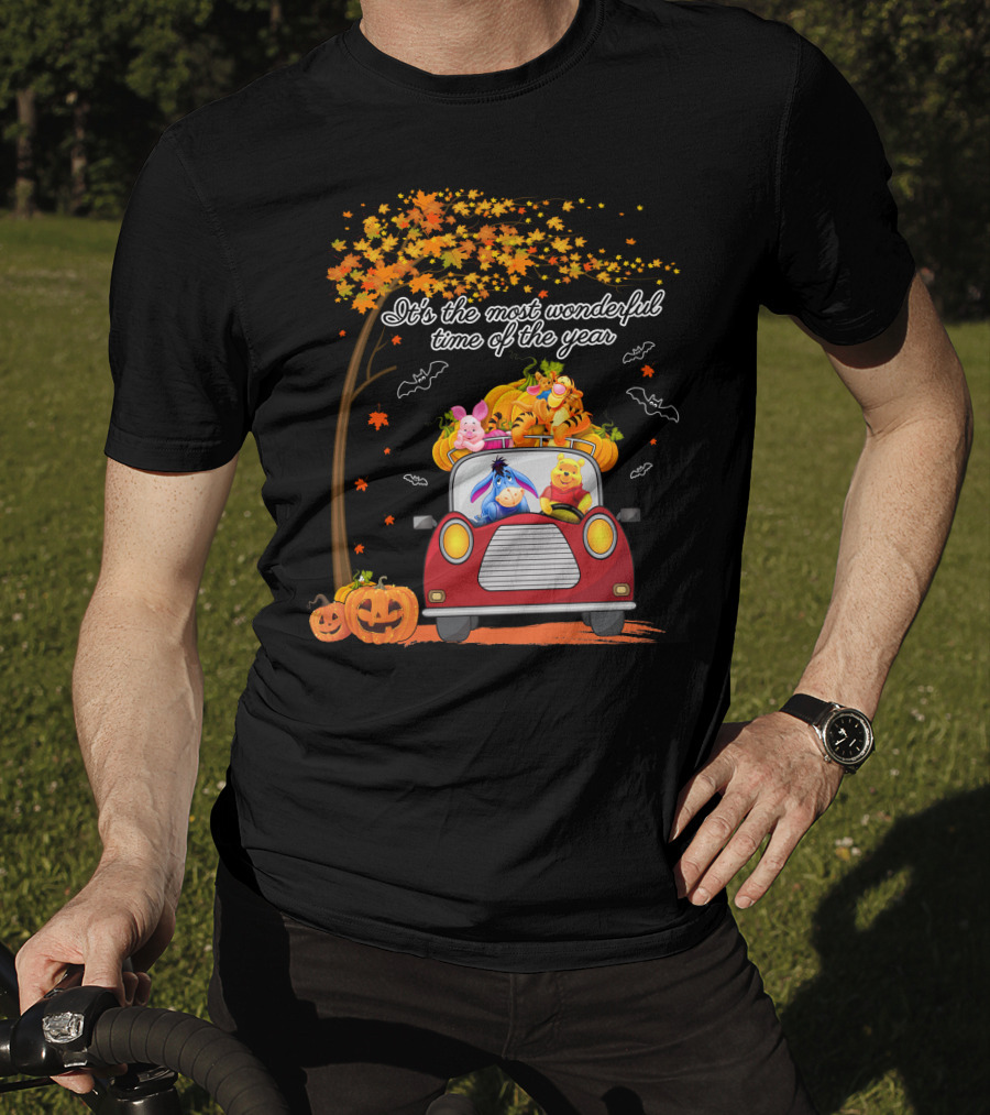 It's The Most Wonderful Time Of The Year Halloween Pumpkin Car With Characters T-Shirt