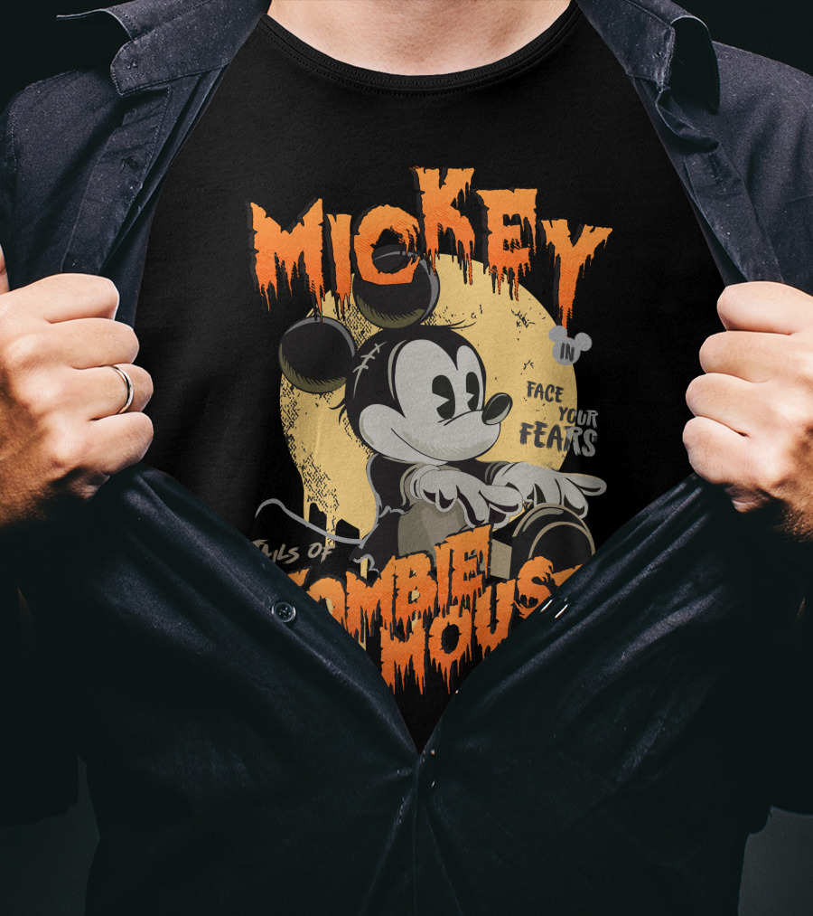 Mickey Tails Of Zombie Mouse Face Your Fears T-Shirt