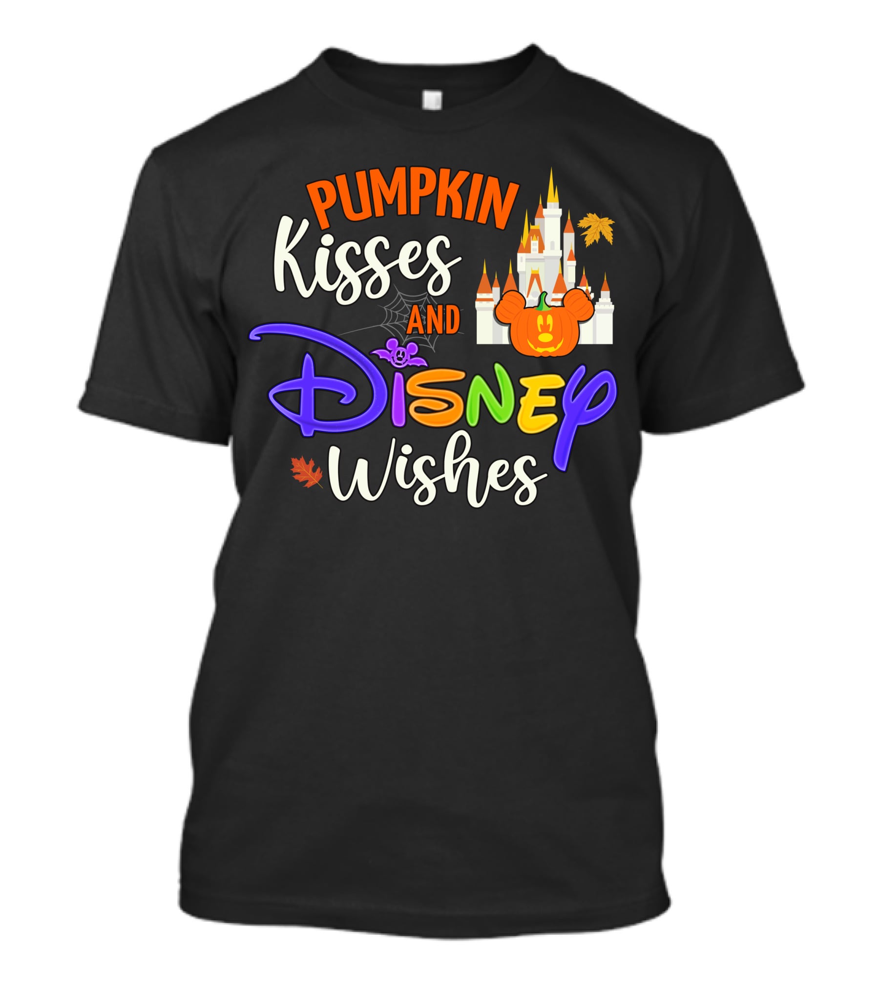Pumpkin Kisses And Disney Wishes Magic Castle Mickey Pumpkin T-Shirt
