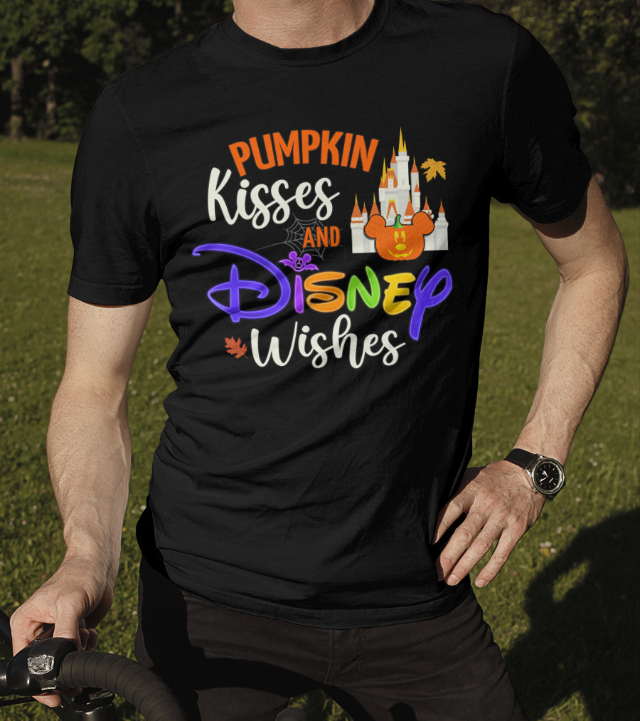 Pumpkin Kisses And Disney Wishes Magic Castle Mickey Pumpkin T-Shirt