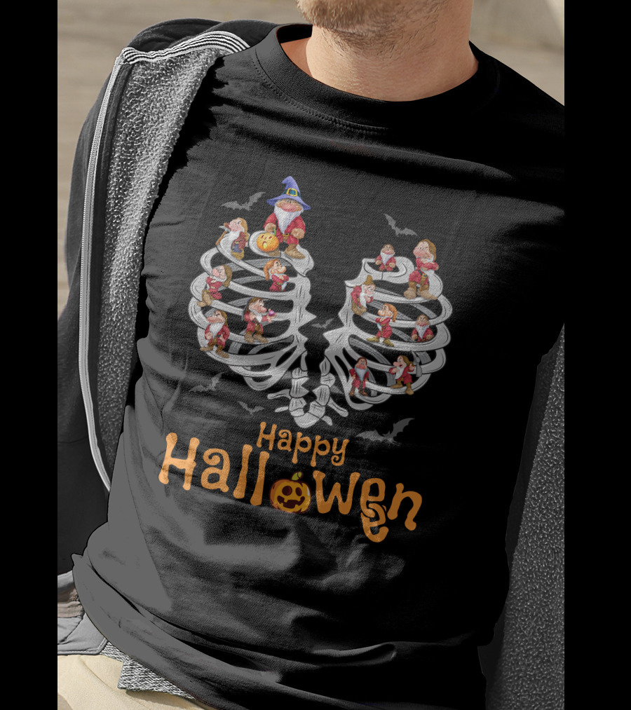 Happy Halloween Grumpy Skeleton Dwarfs T-Shirt