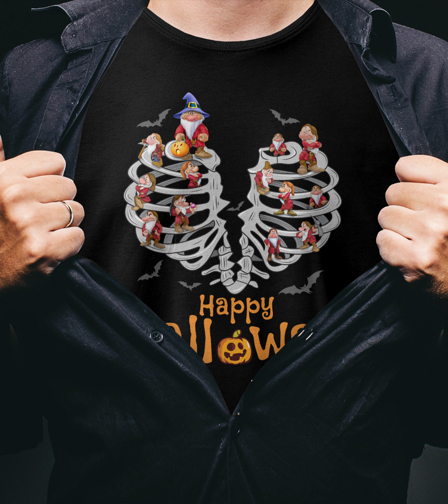 Happy Halloween Grumpy Skeleton Dwarfs T-Shirt