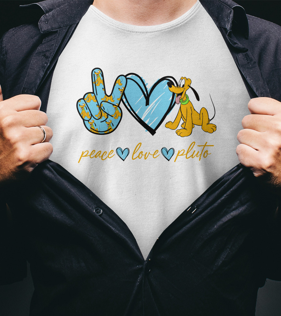 Peace Love Pluto Vintage Cartoon Inspired T-Shirt