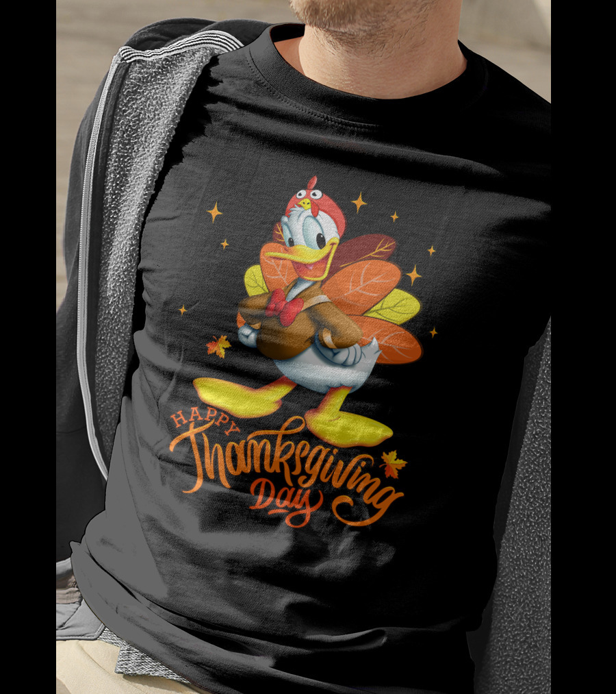 Happy Thanksgiving Day Donald Duck Turkey Costume T-Shirt