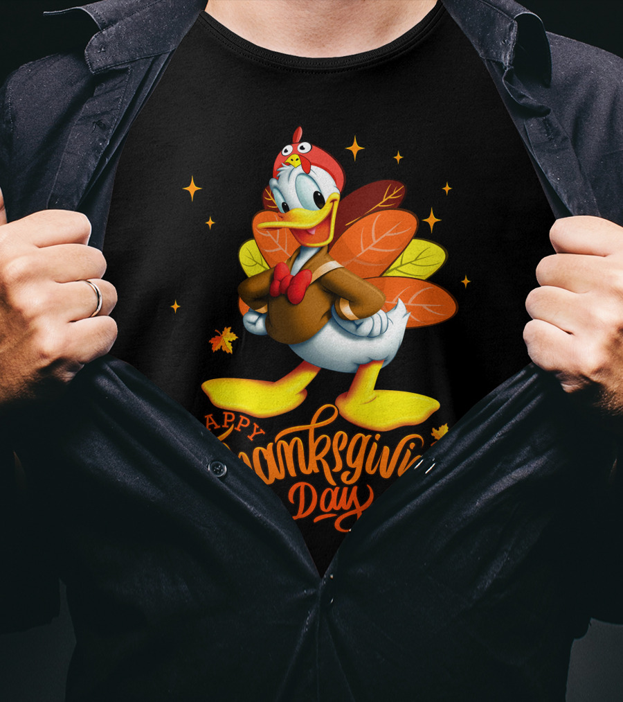 Happy Thanksgiving Day Donald Duck Turkey Costume T-Shirt