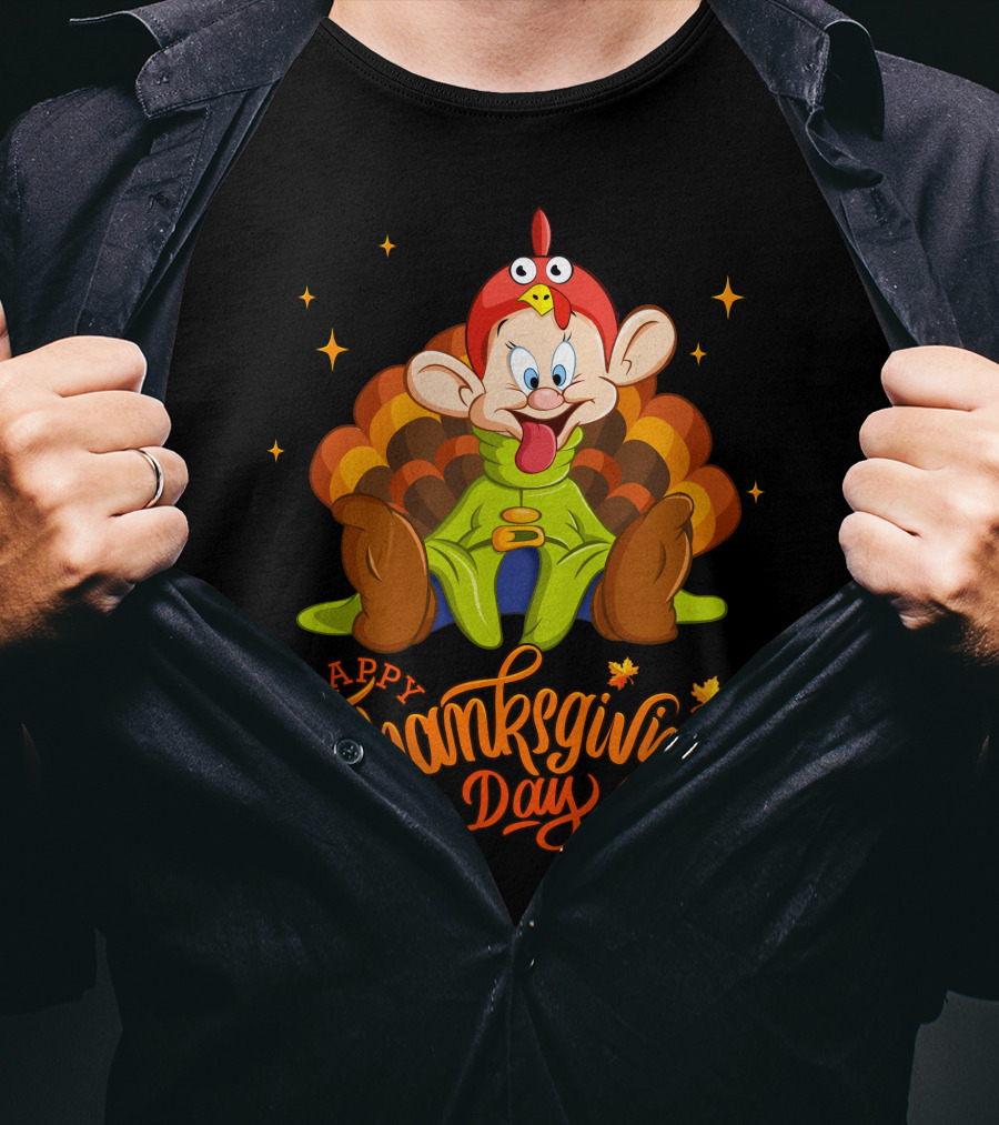 Happy Thanksgiving Day Dopey Turkey Costume T-Shirt