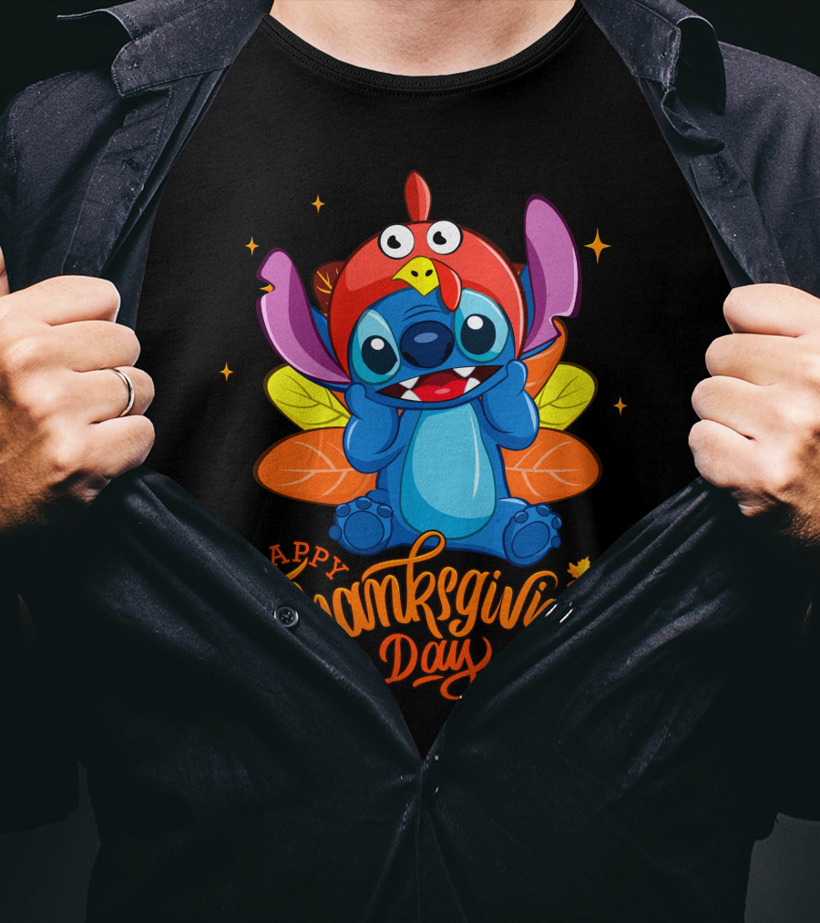 Stitch Happy Thanksgiving Day Turkey Costume Cute Character T-Shirt