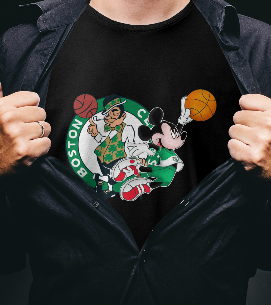 Mickey Boston Celtics Basketball Fantasy T-Shirt