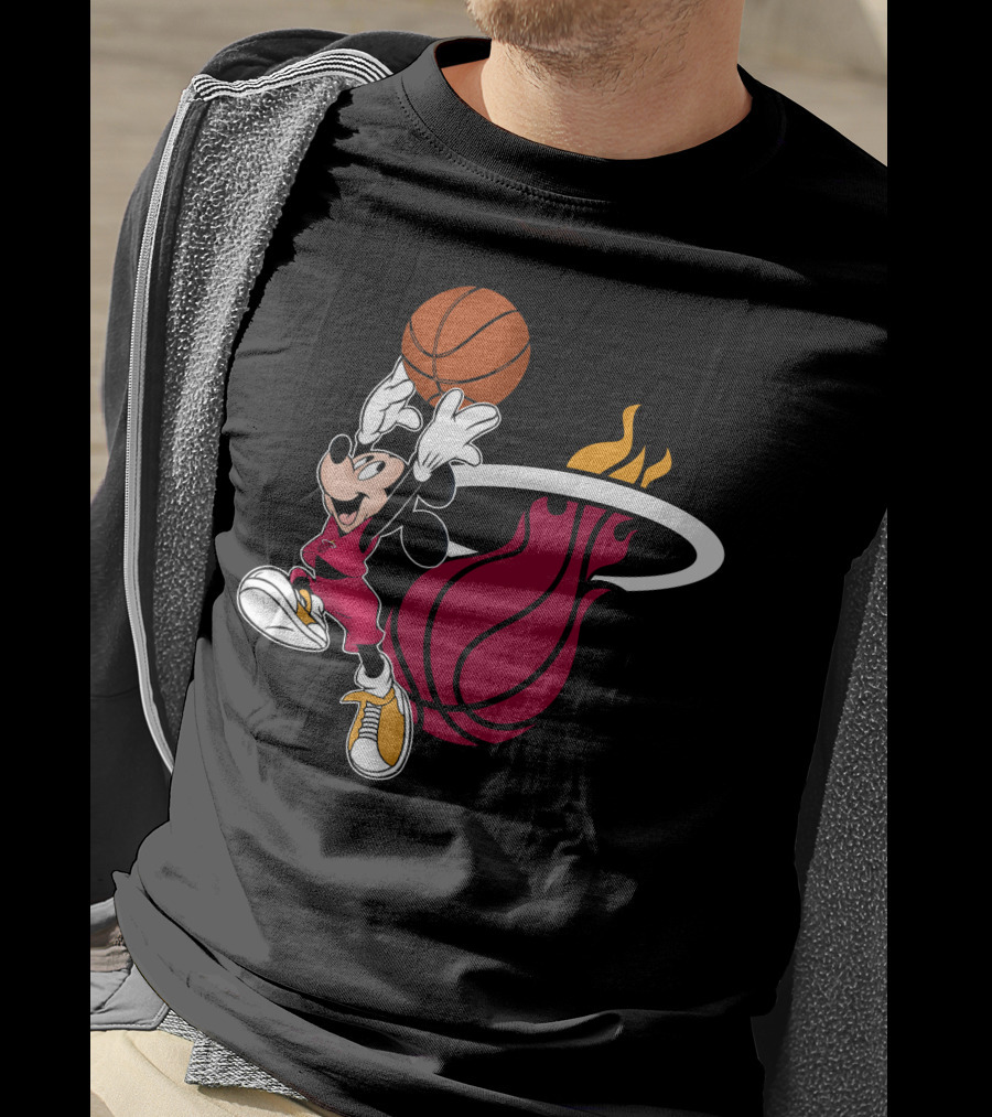 Mickey Dunking Basketball Miami Heat T-Shirt