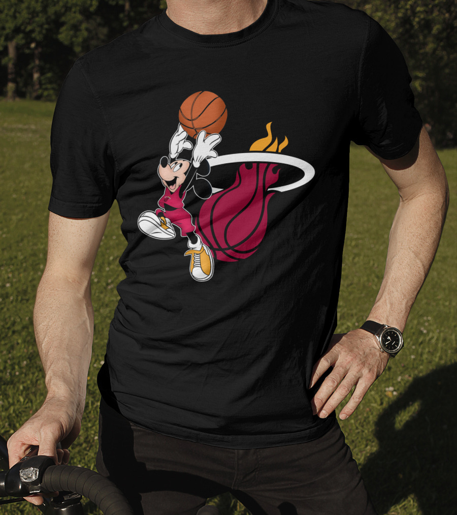Mickey Dunking Basketball Miami Heat T-Shirt