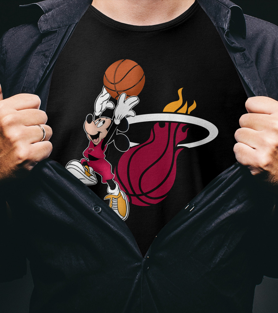 Mickey Dunking Basketball Miami Heat T-Shirt