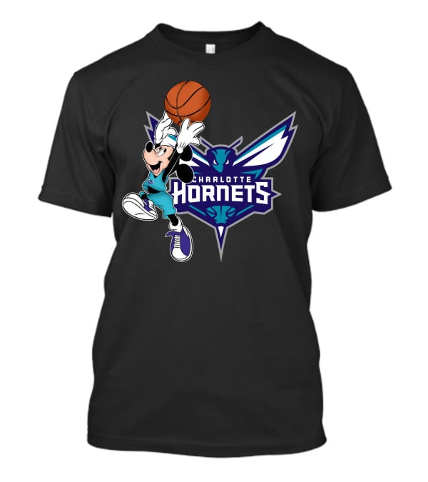 Mickey Charlotte Hornets Basketball T-Shirt